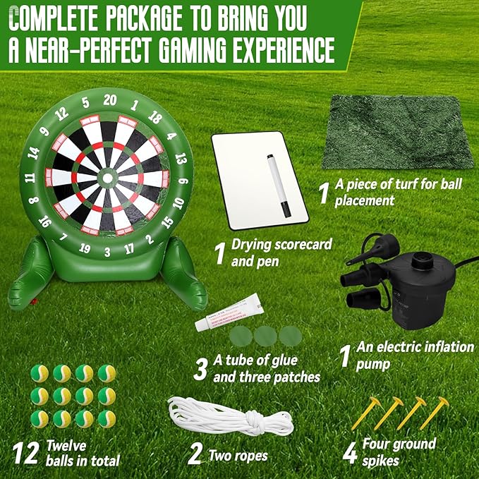 2025 Backyard Golf Game, Patio Golf Game with Air Pump(Base Can be Filled with Water), Giant Golf Darts | Indoor & Outdoor Golf Games for Family, Party, Camping