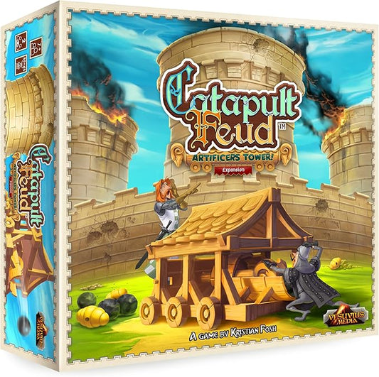 Play All Day Games: Catapult Feud Game Artificer’s Tower, Expansion, Base Required to Play, 30 to 45 Minute Play Time, 2 Player Game