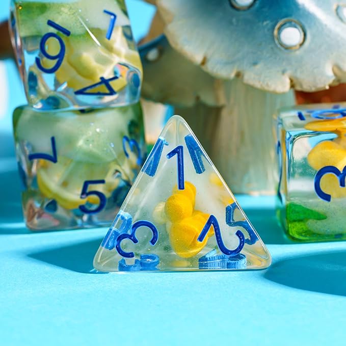 UDIXI 7PCS Game Dice Set, RPG Polyhedral Dice Set DND for Dungeons and Dragons Role Playing Games and Other Tabletop Games (Yellow)