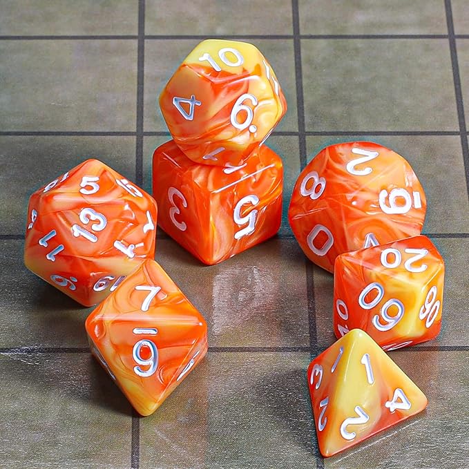 CiaraQ DND Polyhedral Dice Set with a Black Dice Bag for D&D RPG MTG Role Playing Table Games