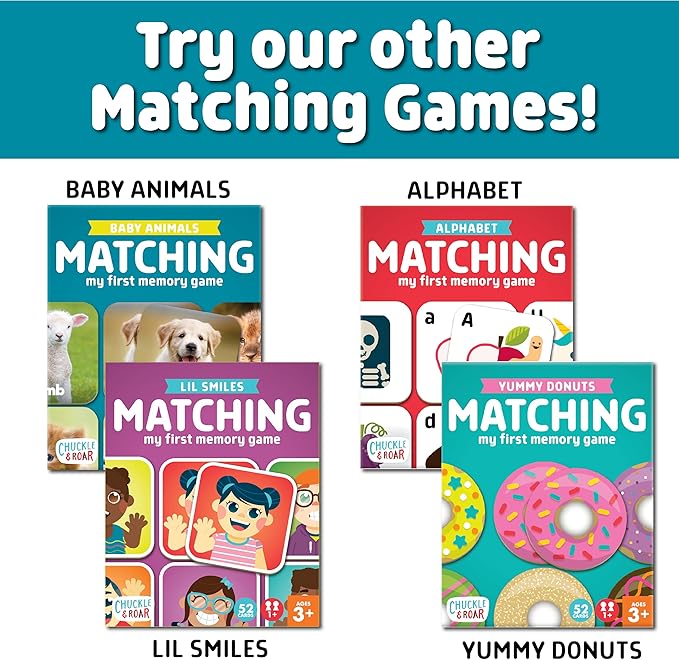 Chuckle & Roar - Matching Game Baby Animals - Board Game for Kids 3 and up - Concentration Skill Development for Toddlers - Ages 3 and Up