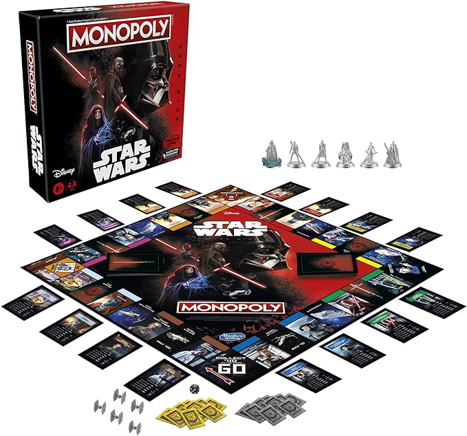 Hasbro Gaming Monopoly: Disney Star Wars Dark Side Edition Board Game for Families and Kids Ages 8+, Gift, Family Game Night