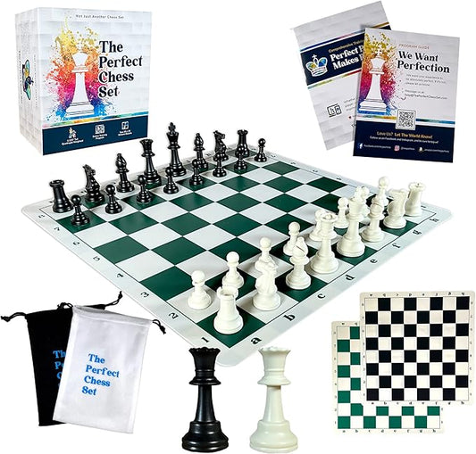 MegaChess Staunton Triple Weighted Chess Set - 3.8" King, 2 Boards, 34 Pieces, Over 2 lbs, Ages 8+