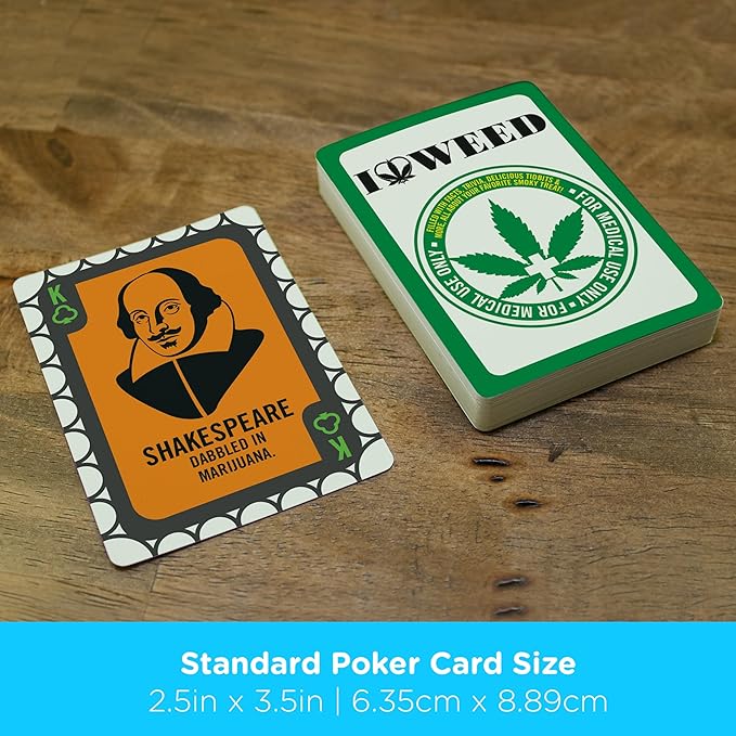 AQUARIUS Weed Playing Cards - Weed Themed Deck of Cards for Your Favorite Card Games - Weed Merchandise & Collectibles - Poker Size with Linen Finish