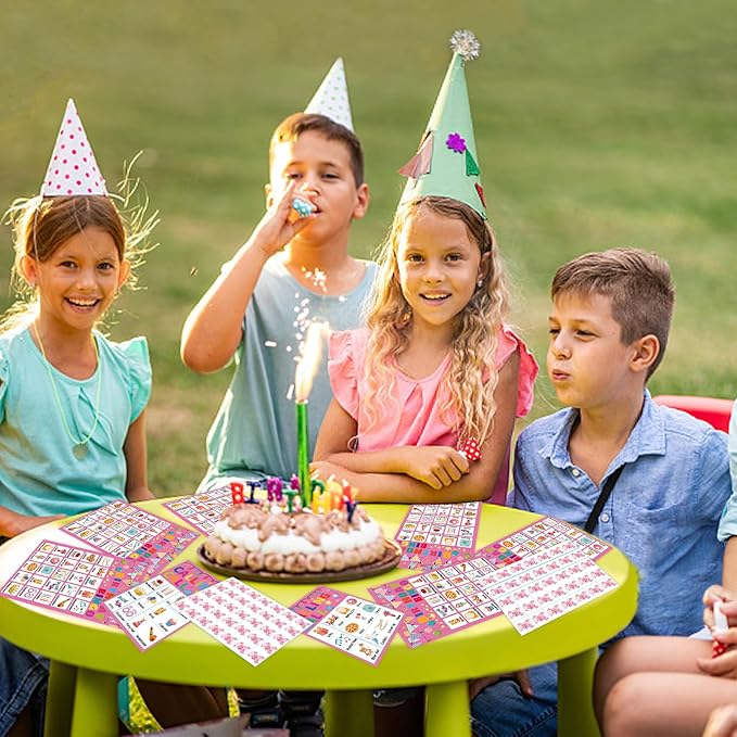 Birthday Bingo Game for Boys Girls Adults, 24 Players Birthday Bingo Cards Birthday Party Supplies Fun Birthday Party Bingo Game for School Classroom Family Birthday Holiday Party Activities