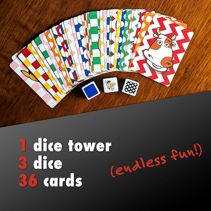Not It Dice Games for Kids Strategy Game for Family Night Fun Card Game Stocking Stuffer Gift 3+ Players Ages 6+ Farmland Frenzy