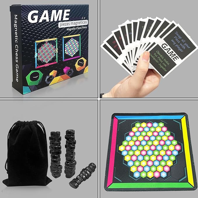 32 Pcs Magnetic Chess Game, Magnetic Chess Game with Stones, Magnet Game with Game Pad, Magnetic Board Games, Puzzle Strategy Games, Home Party Supplies for Kids & Adults New Year's Gift