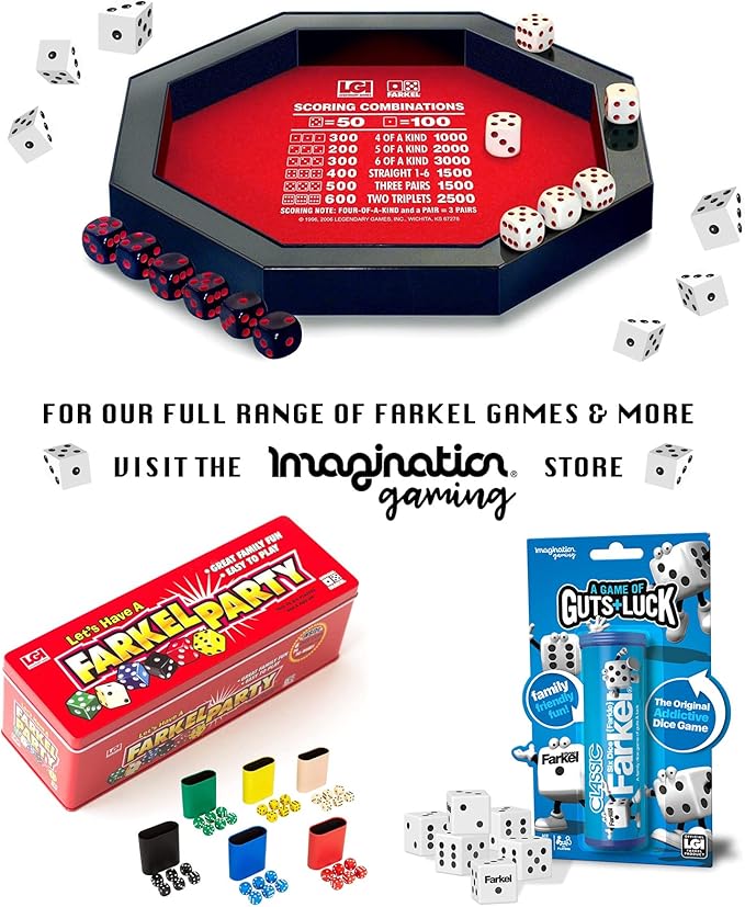 Farkel Party Dice Game – Classic Family Game for Kids & Adults in Travel Tin | Educational, Fun for Game Nights, Parties & Gifts – Portable Dice Game