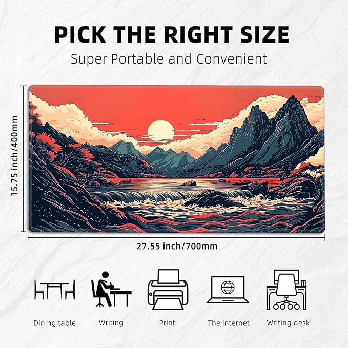 MTG Playmat with Storage Bag, 27.55x15.75 Inches, Non-Slip, Stitched Edges, Rollable & Foldable Card Playmat