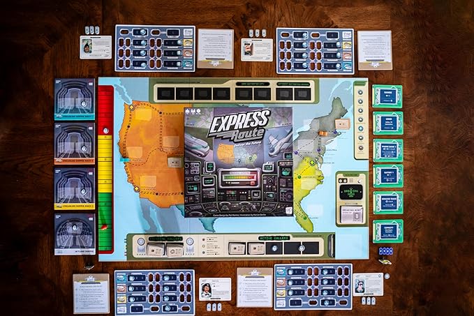 Express Route Board Game | Light Strategy Cooperative Board Game for Adults and Family | Ages 10+ | 1 to 4 Players | Average Playtime 60 Minutes | Made by The Op Games | Usaopoly