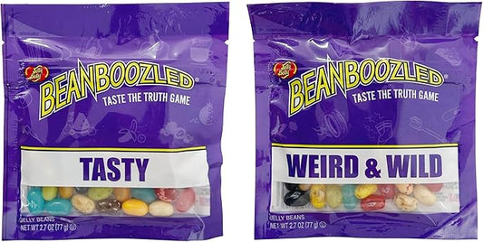 Jelly Belly BeanBoozled Taste the Truth game Refill packs – 1 x Tasty jelly bean bag (2.7oz), 1 x Weird and Wild jelly bean bag (2.7oz) – Includes BeanBoozled’s 2 new flavors