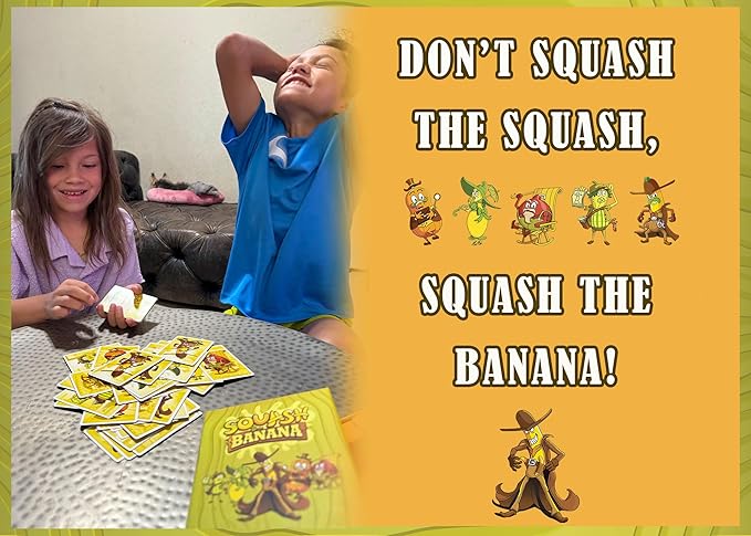Squash Banana Card Game - Fun Family Game for Kids Ages 4-12, Great Gift or Party Game for Kids of All Ages, Great Addition to Family Game Night.