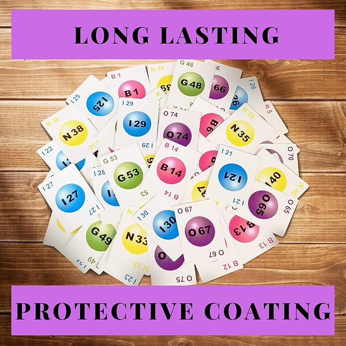 MR CHIPS Jam-Proof Bingo Cards with Sliding Windows, 50 Reusable Shutter Cards, 75 Calling 1 Master Board Plus 10 Extra Cards