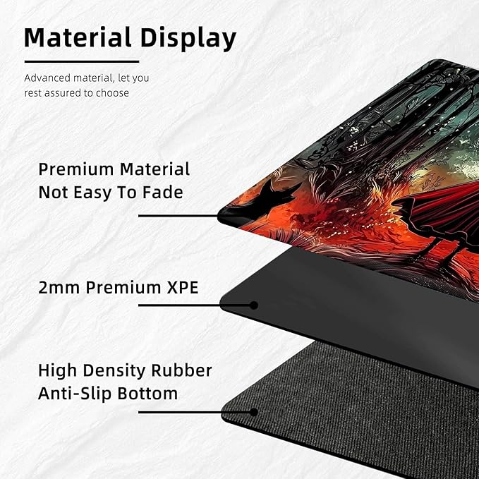 for MTG Playmat with Storage Bags, Card Playmat for TCG Card Playing Game,Rollable & Foldable for PTCG and Board Game Mat for Cards,Non-Slip Little Red Riding Hood Desk Mat for Home Office
