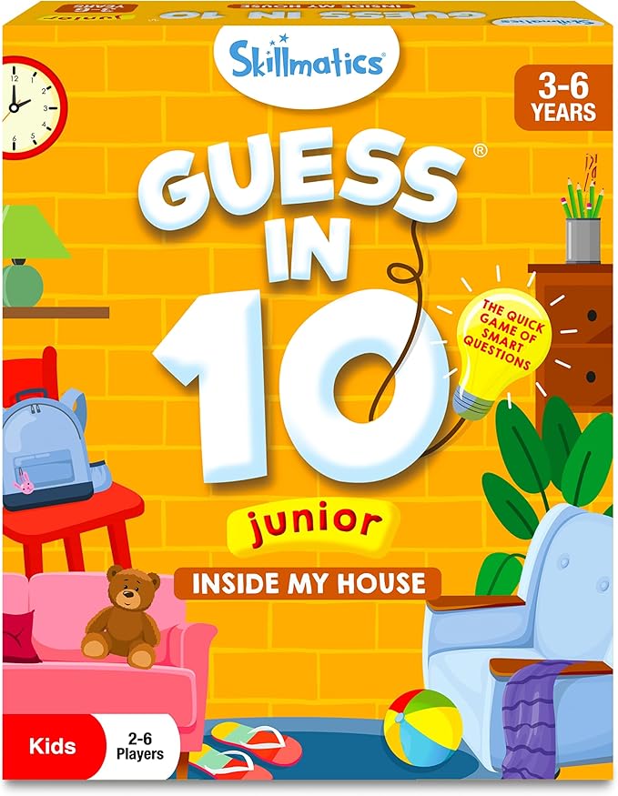 Skillmatics Guess in 10 Junior Inside My House for Kids, Boys, Girls, Who Love Card Games, Board Games & Educational Toys, Gifts for Ages 3, 4, 5, 6