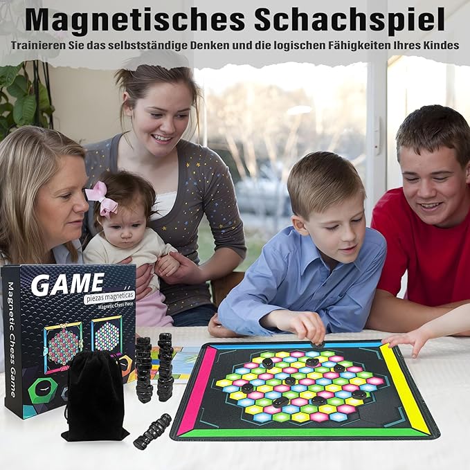 32 Pcs Magnetic Chess Game, Magnetic Chess Game with Stones, Magnet Game with Game Pad, Magnetic Board Games, Puzzle Strategy Games, Home Party Supplies for Kids & Adults New Year's Gift