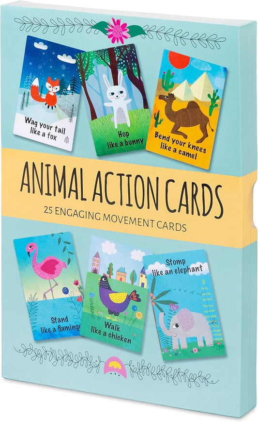 Creative Mango. Animal Action Cards. 25 Engaging Cards. Card Game for Toddlers. Active Toddler Game. 4"x6".