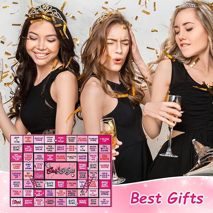 Drinking Games, Girls Night Rubber Mat Drinking Board Games for Adult, Funny Party Interactive Drinking Games for Girls Night, Bachelorette Party, Age 21+, 2-8 Players
