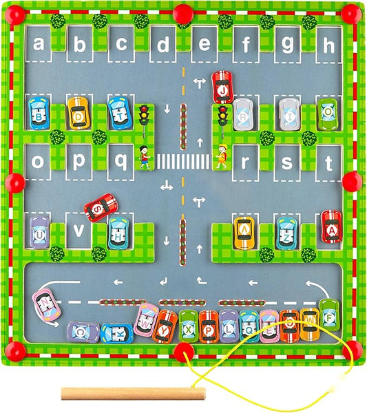 BUSLIK Magnetic Alphabet Maze Board Letter Puzzle - Kids ABC Learning Toys, Educational Montessori Toys Preschool - Alphabet Magnetic Maze Game - Toddler Magnet Puzzles for Ages 3+