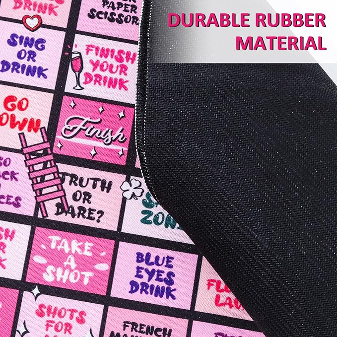 Drinking Games, Girls Night Rubber Mat Drinking Board Games for Adult, Funny Party Interactive Drinking Games for Girls Night, Bachelorette Party, Age 21+, 2-8 Players
