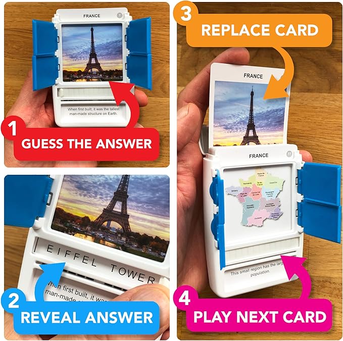 100 PICS France Quiz Game - Educational Travel Trivia Flash Card Games for Smart Kids, (100FRANCE)