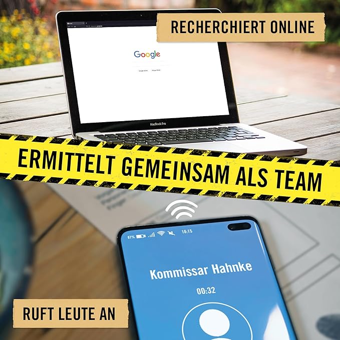 Hidden Games Crime Scene Game Case 1 - The Klein-Borstelheim Case - for 1-6 People from 14 Years, Realistic Crime Scene and Exciting Detective Game (German Edition).