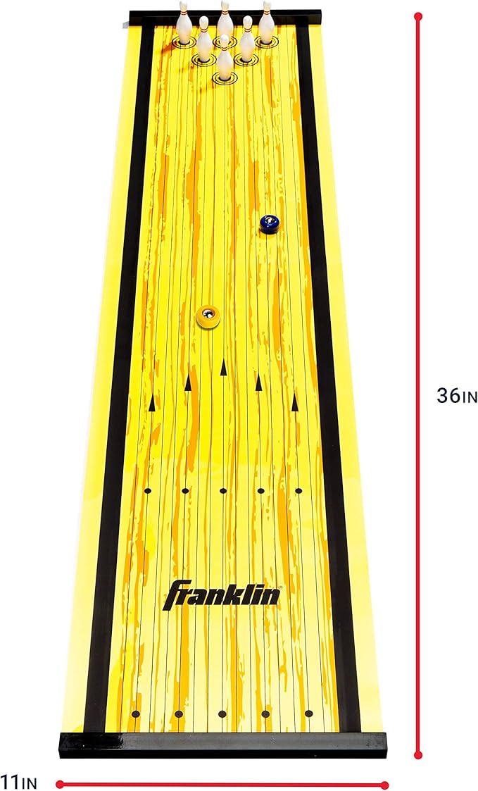 Franklin Sports Shuffleboard Table Game Mats – Tabletop Shuffleboard Mats and Pushers – Indoor Shuffleboard Games