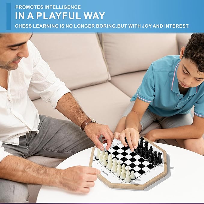 2-in-1 Kids Chess Set and Maze Board Game with Magnetic Chess Game, Mini Chess Set, Educational Marble Maze to Exercise Brain Thinking, Suitable for Kids and Teens Aged 6+