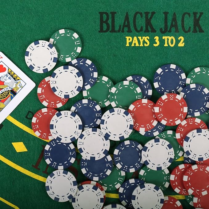 Poker Chips,Poker Chips Set for Card Board Game,11.5 Gram,for Texas Hold'em, Blackjack,Card Club or Late Night Poker Games