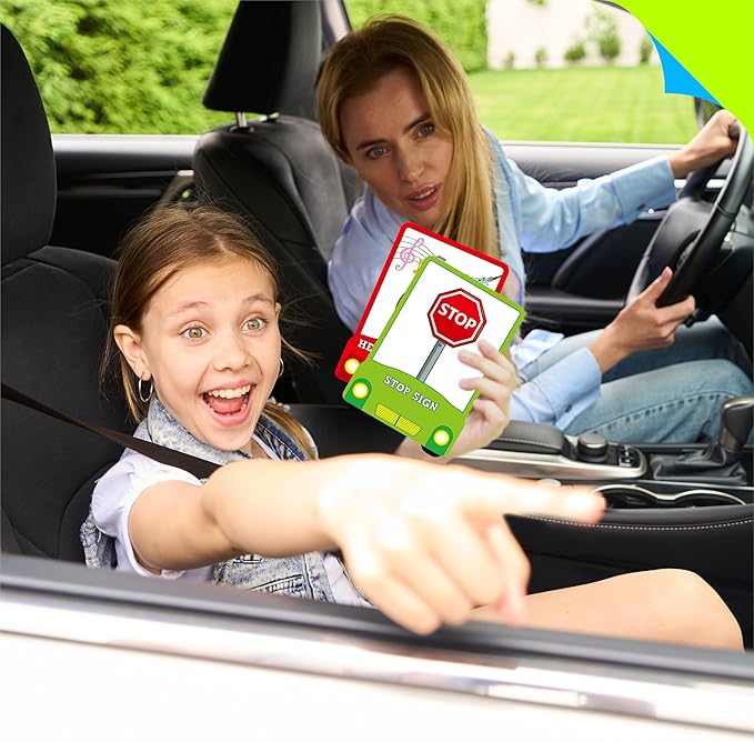 SpriteGru 50PCS Travel Scavenger Hunt Card Game, Road Trip Car Games Fun Eye Find & Seek Card Game Funny Activity for Activities for Family Vacations, Road Trips and Car Rides, Ages 4 and Up