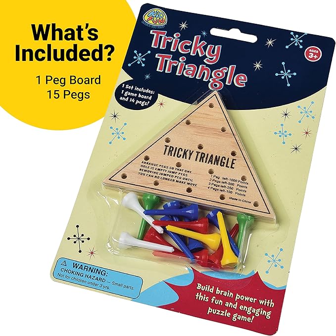 U.S. Toy Tricky Triangle Game - Travel Games, Assorted, MU845