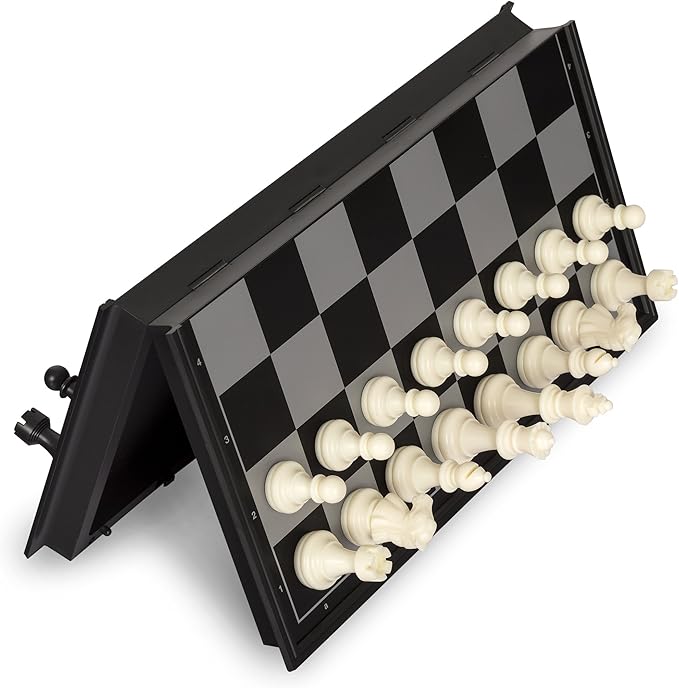 2 in 1 Travel Magnetic Chess and Checkers - 12.5"