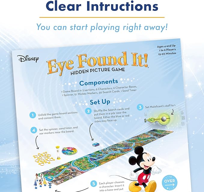 Ravensburger Disney Eye Found It - Hidden Picture Search Board Game - Learning Fun with Disney Favorites - Ages 4+