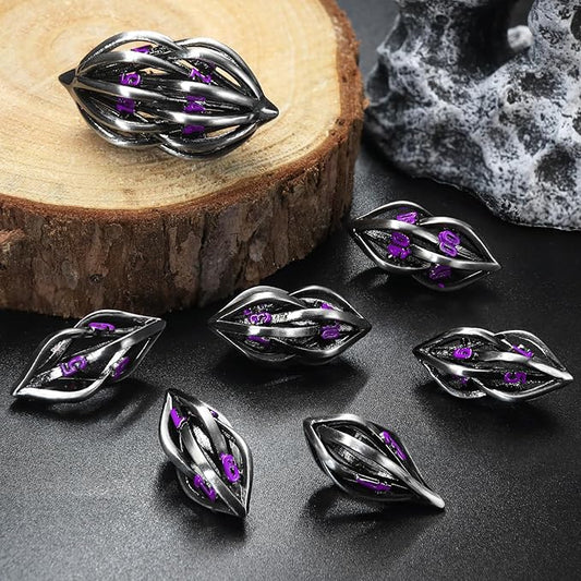 DND Dice Set for Dungeons and Dragons, Metal D&D Dice 7PS/Set, ZHOORQI Polyhedral Dices Set for Role Playing Game Gifts(Arcanum-Purple)
