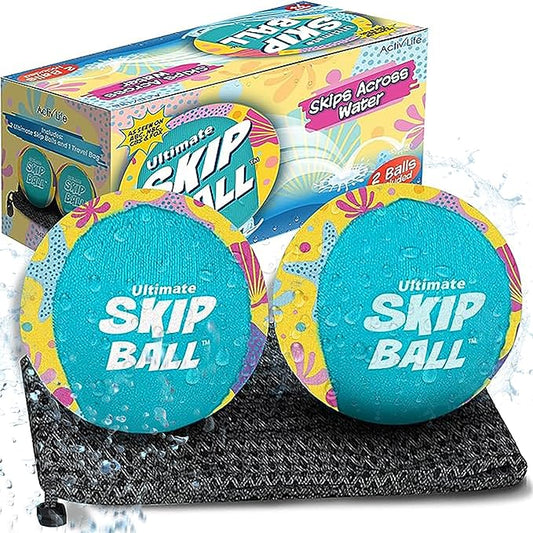Activ Life The Ultimate Skip Ball – Water Bouncing Ball (2 Pack) Create Lasting Memories with Your Friends & Family at The Beach, Lake or Pool - Great for All Ages