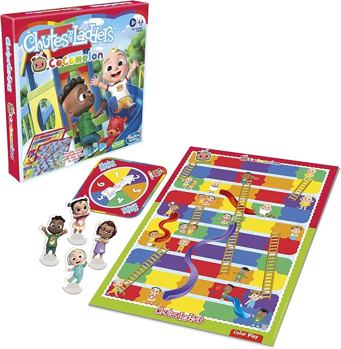 Hasbro Gaming Chutes and Ladders: CoComelon Edition Board Game for Kids | 2-4 Players | Preschool Back to School Gifts | Ages 3+ (Amazon Exclusive)