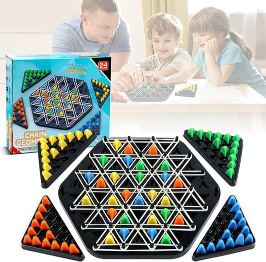 Chain Triangle Chess Game, Board Games Toys, Board Games for Family Night, Family Games for Kids and Adults, 2 to 4 Players, Board Games for Kids Ages 4 5 6 7 8-12