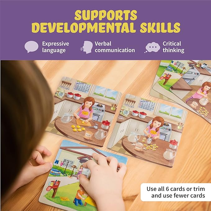 Sequencing Cards for Storytelling, Speech Therapy Game, Special Education Materials, Sentence Building, Problem Solving, Homeschooling Sequence Cards, Autism Game, Picture Sences, SEL