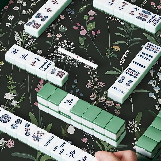 Mahjong Mat for Table - Durable Mahjong Table Cover with Unique Design, Premium Mahjong Accessories, Perfect Mahjong Gifts for Women, Game Mat for Mahjong and Board Game Enthusiasts (Forest Night)