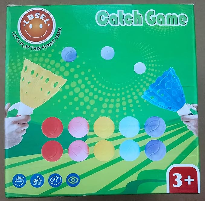 Kids Kids Ball Games with 2 Launch Baskets and 10 Balls, Indoor Game/Outdoor Game/Garden Game/Board Game/Fun PartyGame Toys, for 5 6 7 8 9 10 11 12 Year Old Boys Girls, Yellow Blue