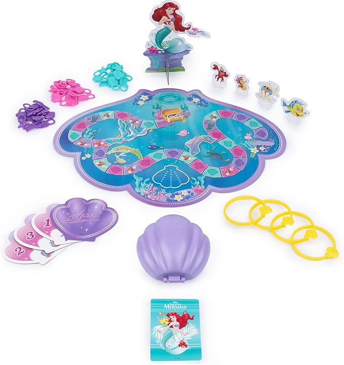 Spin Master Games, Disney Princess, Little Mermaid Charming Sea Adventure Game, Disney Princess Toys for Kids, 2-4 Players, for Ages 4+