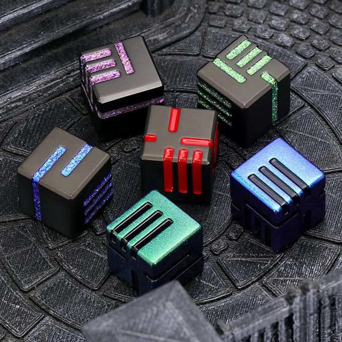 Metal D6 Dice 6 Pcs, 6 Sided Die with Case Dice Set Great for DND Tabletop RPG D&D Dungeons and Dragons Dice Collectors(D6 Mixed Color)