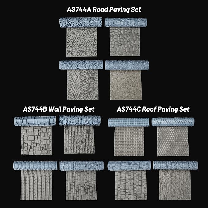 DND Terrain Texture Roller – Create Dungeons and Dragons Scenario Pieces, RPG Accessory Tools, Wargame Environments, and Tabletop Map Props with Realistic Texture - AS744B Wall Paving