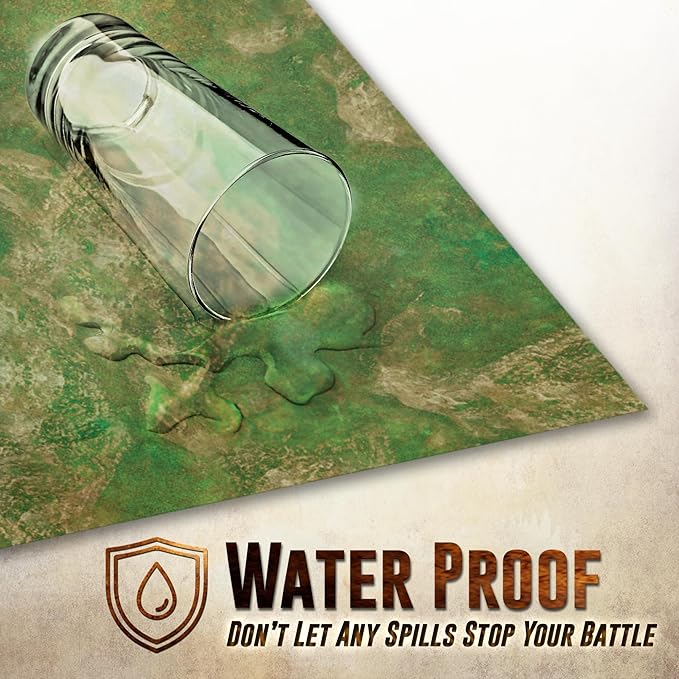 Battle Game Mat for DND - [48" x 72"] Wargaming Tabletop Map - Gaming Board for Warhammer 40k, Dungeons and Dragons, Wargame RPG - Vinyl Gaming Grass Terrain