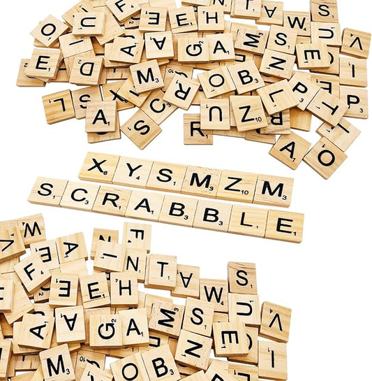 400 Pcs Scrabble Letters, Wood Scrabble Tiles for Crafts
