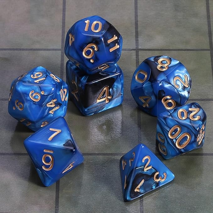 CiaraQ DND Polyhedral Dice Set with Dice Bag for Dungeons and Dragons RPG MTG Role Playing Table Games