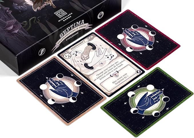 Games Septima - Shapeshifting & Omens Expansion | Transform into Animal Forms & Face Omens | New Cards, Animal Tiles & Modular Gameplay