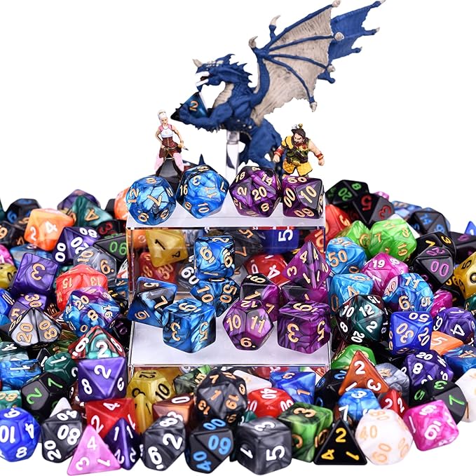 DND RPG Dice Sets 30 x 7 Polyhedral Dice (210pcs) for Dungeons and Dragons Tabletop Role Playing Adventure Games, with a Large Drawstring Bag