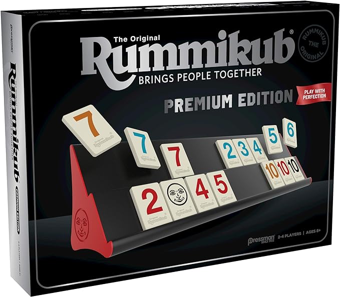 Rummikub Premium Edition by Pressman - Features Racks - Large Number Engraved Tiles and a Storage Bag for The Ultimate Rummikub Experience by Pressman , Silver