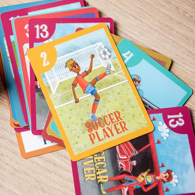 Upbounders- Sports Go Fish Cards for Boys Girls, Beginner Matching Pairs Family Game for Toddlers, Fun Numbers Flash Cards with Diverse Children